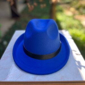 Vibrant Royal Blue Fedora Hat
